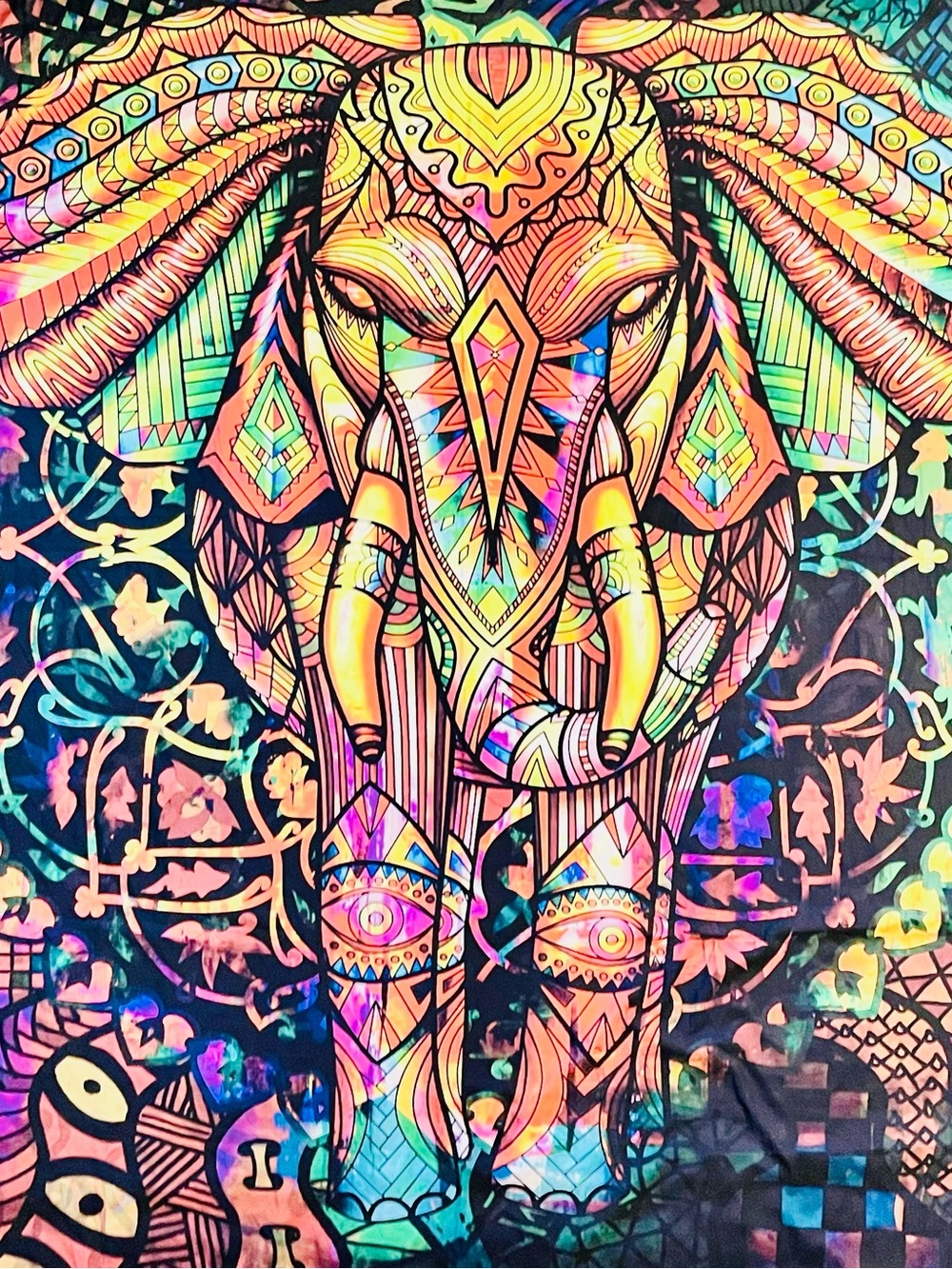 93”x70” UV Reactive Black Light Tapestry